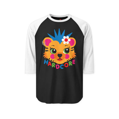 Hardcore Punk Tiger Raglan Baseball Shirt