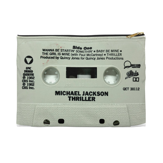 Michael Jackson Zipper Pouch - Michael Jackson Thriller Cassette Tape Zipper Pouch - Michael Jackson Cassette Pouch