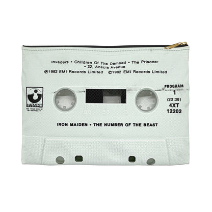 Iron Maiden Zipper Pouch - The Number of the Beast Cassette Tape Zipper Pouch - Heavy Metal Makeup Pencil Case