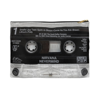 Nirvana Nevermind Cassette Tape Zipper Pouch - Nirvana Accessory Bag - Kurt Cobain Smells Like Teen Spirit