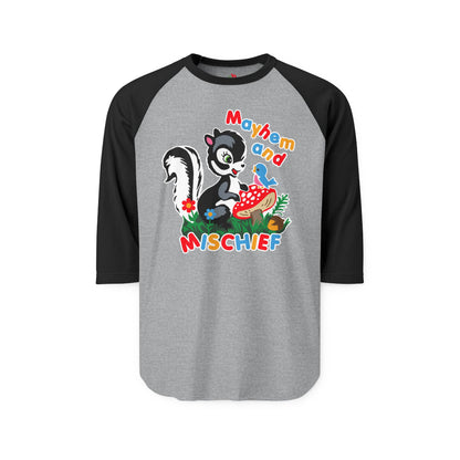 Mayhem and Mischief Raglan Baseball Shirt