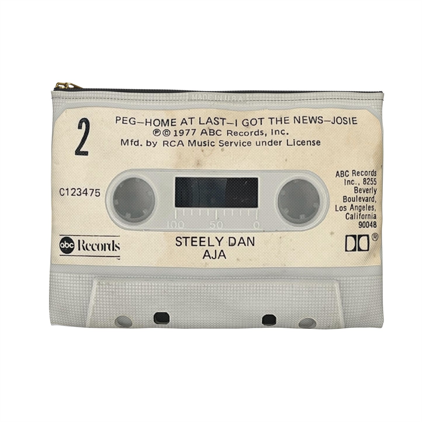 Steely Dan Aja Cassette Tape Zipper Pouch - Peg Black Cow Deacon Blues Josie Steely Dan Pencil Bag