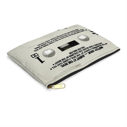 Motley Crue Shout At the Devil Cassette Tape Zipper Pouch - Vintage Heavy Metal Pencil Makeup Case