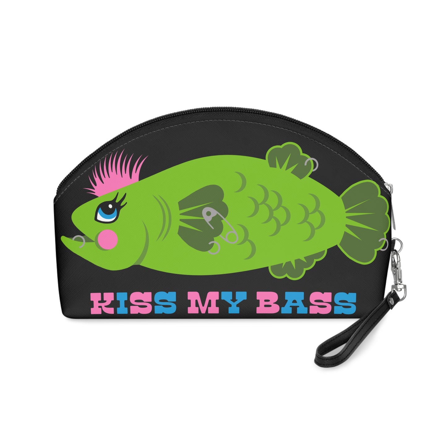Kiss My Bass Punk Clutch Wristlet Zipper Bag