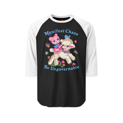 Manifest Chaos Be Ungovernable Raglan Baseball Shirt