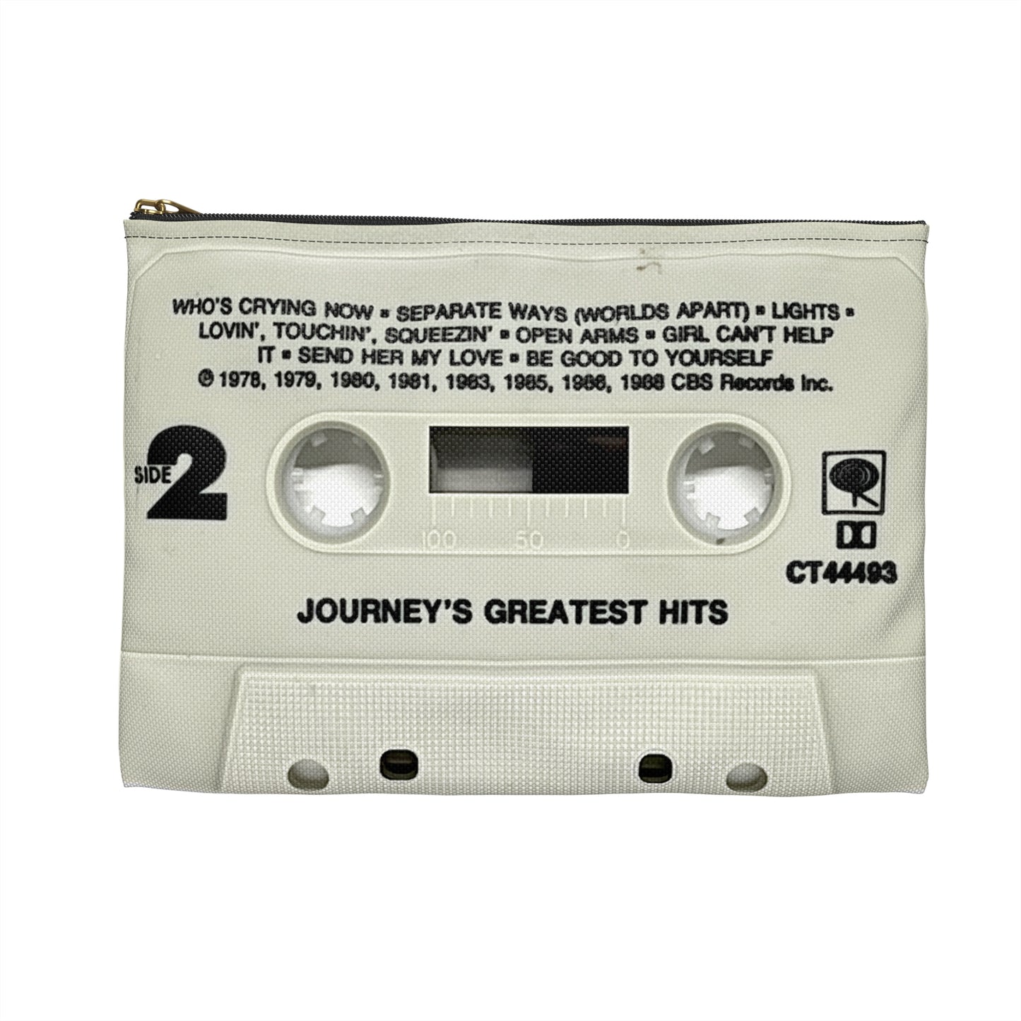 Journey Zipper Cassette Tape Pouch - Don't Stop Believin' Zipper Pouch - Separate Ways Open Arms Makeup Pencil Case