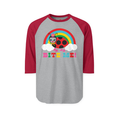 Bite Me Ladybug Raglan Baseball Shirt