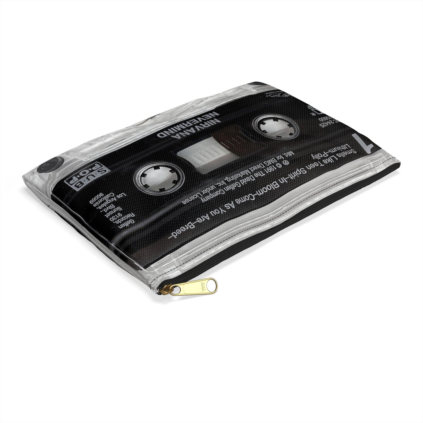 Nirvana Nevermind Cassette Tape Zipper Pouch - Nirvana Accessory Bag - Kurt Cobain Smells Like Teen Spirit
