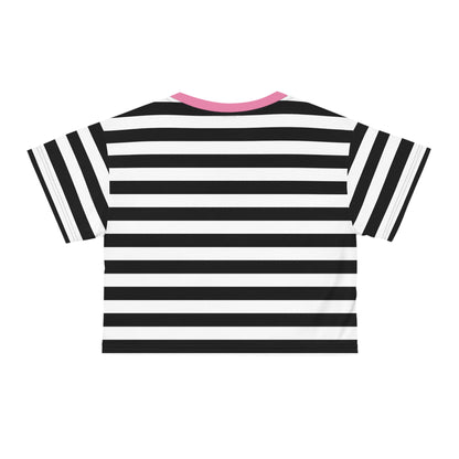 Metal Poodle Cropped Striped Tee