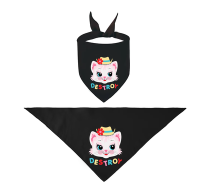 Cute Kitty Destroy Pet Bandana