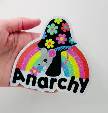 Cute Mouse & Mushroom Anarchy Sticker