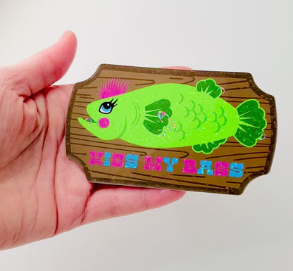 Kiss My Bass Glitter Sticker
