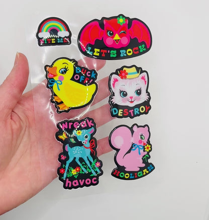 Puff 'N Stuff Super Neat Sticker Sheet Puffy Stickers