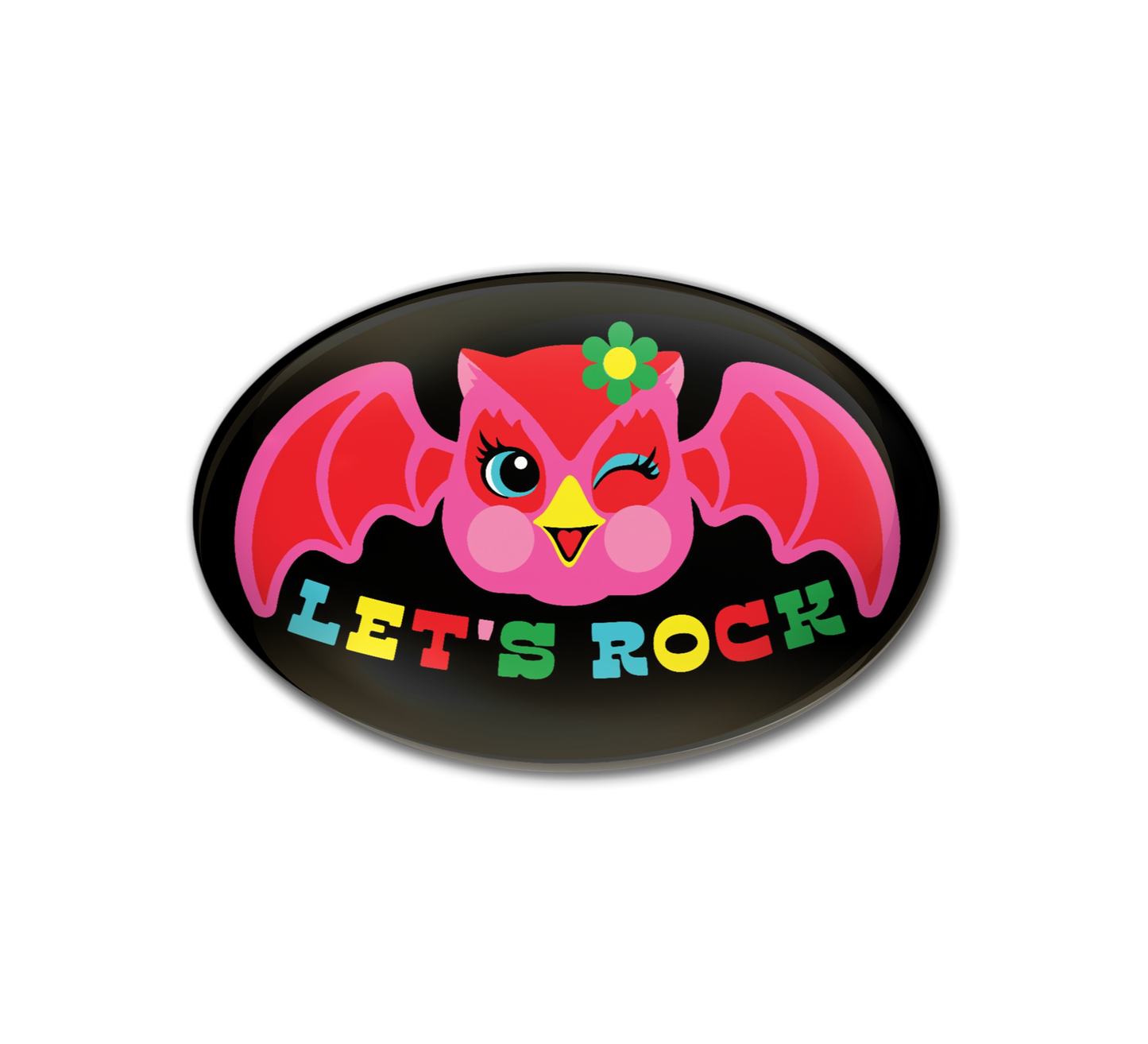 Let's Rock Owl Pin